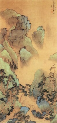 明 張宏《青綠山水圖》