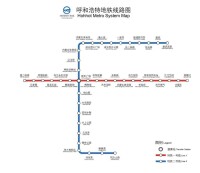 呼和浩特地鐵線路圖（截至2019年12月）