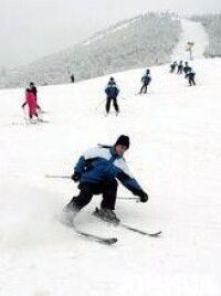 神農架旅遊滑雪場風景特寫