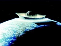 近地小行星撞擊地球想象圖