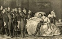版畫:林肯於1865年4月15日去世