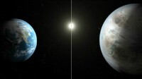 Kepler-452和地球的對比圖