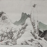 國畫家李彬山水畫作品