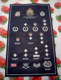 香港皇家警察完整絲絨刺繡徽章