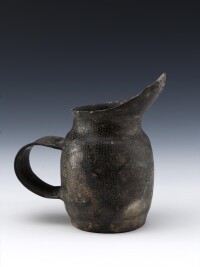 新石器時代良渚文化黑皮陶漆繪筩子杯
