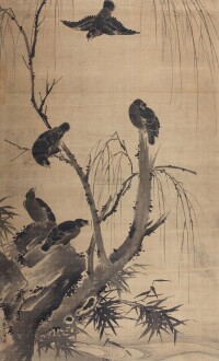 明 陳淳《花鳥圖》軸