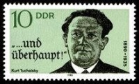 圖霍夫斯基紀念郵票(民主德國1990年發行)