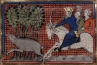 14世紀法國手稿：打獵中的約翰二世