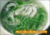 豆苗蘑菇湯