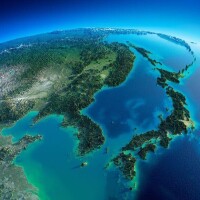 太空視角里的 朝鮮半島 地勢圖