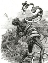 反應利奧波德二世血腥殖民剛果的漫畫