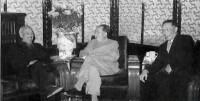 黃文歡（右）與胡志明會見毛澤東