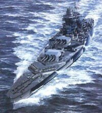 集中配置武器和防禦的“黎塞留”號戰列艦