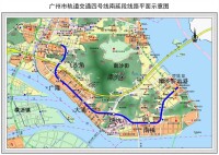 廣州地鐵4號線南延段線路平面示意圖