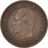 印有拿破崙三世肖像的硬幣
