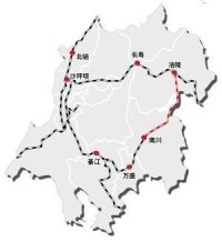 三萬南涪鐵路線路示意圖