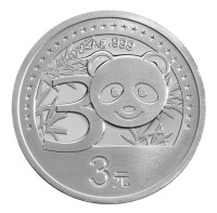 面值3元—熊貓金幣發行30周年銀幣