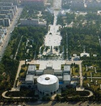 改造后的遼瀋戰役烈士陵園全景鳥瞰自北向南