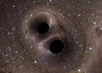 兩個互相吞噬的黑洞