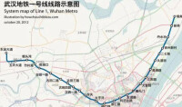 武漢地鐵1號線大致走向