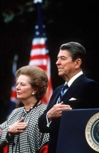 撒切爾夫人與美國總統里根