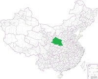 中原官話-關中話分佈地圖