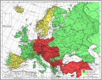 一戰歐洲（綠色區域為協約國）