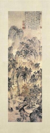 山水圖[明代杜瓊創作紙本設色畫]