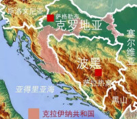 紅色地區指塞爾維亞克拉伊納共和國區域