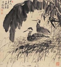 （圖）田源 1994年作 花鳥 鏡心