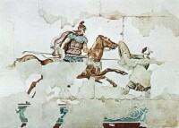 一副馬其頓騎兵衝鋒波斯步兵的壁畫