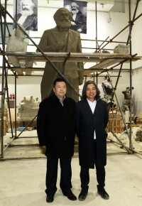 20171227中宣部領導參觀吳館長創作終稿《馬克思》雕塑照片