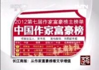 央視重磅報道“第七屆中國作家富豪榜”