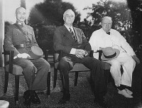 開羅會議上丘吉爾與羅斯福、蔣介石