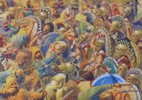 列奧尼達國王戰死後 雙方圍繞他的屍體又爆發了慘烈的爭奪戰