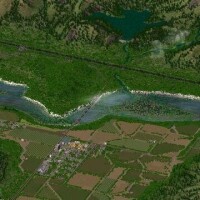 遊戲中的農田與河流