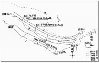 鎮海邊灘等高線的變化Fig.7 Contour shifting of the beach