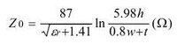 微帶線的特性阻抗公式