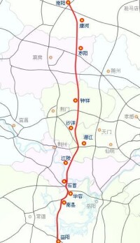 潛江至石首高速公路延展圖