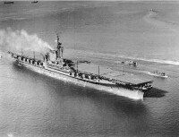 剛剛服役的中途島號，1945