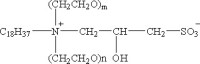 十八烷基乙氧基磺基甜菜鹼分子結構式