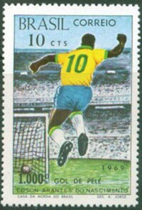 巴西發行的貝利千球紀念郵票