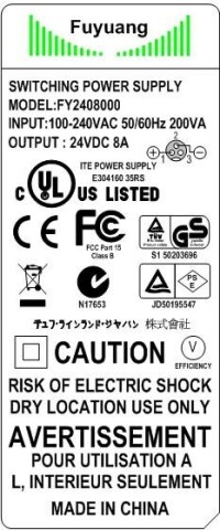 AC/DC開關電源的標準標示