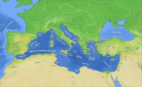 地中海[歐洲、非洲和亞洲大陸之間的一塊海域]