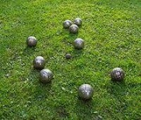 幾個於草地上的金屬地擲球
