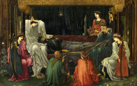 《亞瑟王在阿瓦隆》（伯恩·瓊斯/畫、1894年）