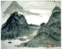 西藏軍區某部收藏的孫振中山水畫處女作