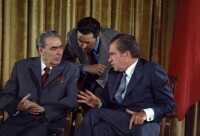 勃列日涅夫（左）與美國總統尼克松（右）