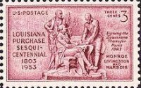 慶祝路易斯安那購地條約150周年紀念郵票