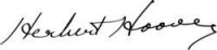 赫伯特·胡佛的簽名。